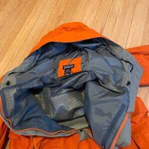 Orange and Gray Patagonia Rain Jacket XS